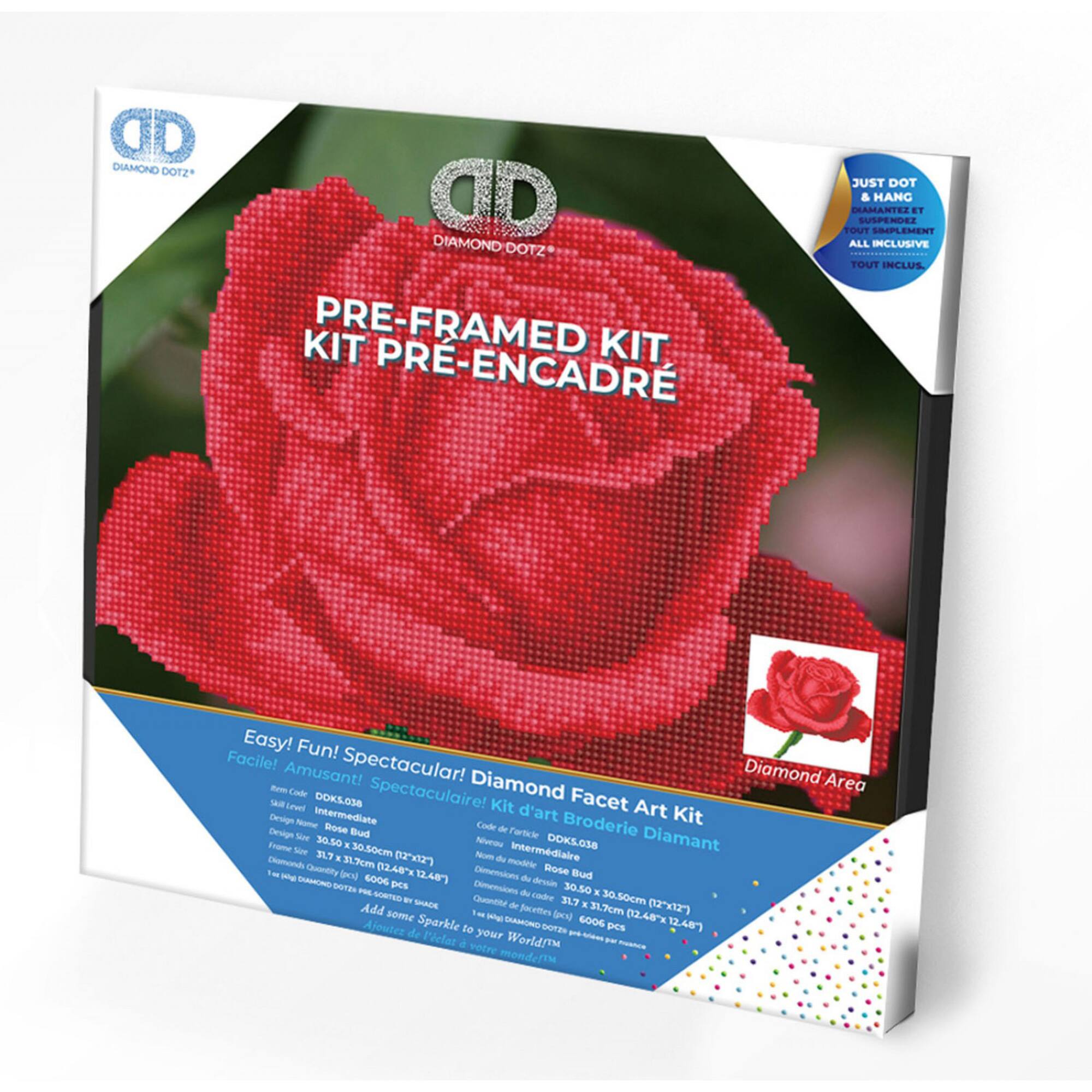 Diamond Dotz® Intermediate Rose Bud with Frame Diamond Painting Kit
